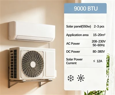Pendingin Udara Tenaga Surya 9000btu Untuk Rumah