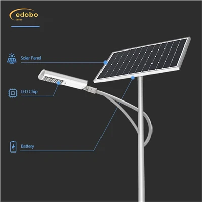 Lampu Jalan LED Dengan Baterai Lithium Lampu Jalan Tenaga Surya